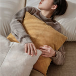 housse coussin velours patchwork rayures beige moderne simple 65x65cm polyester respectueux environnement