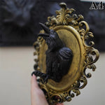 cadre mural or noir relief sculpté baroque artisanal decoration murale relief animal résine