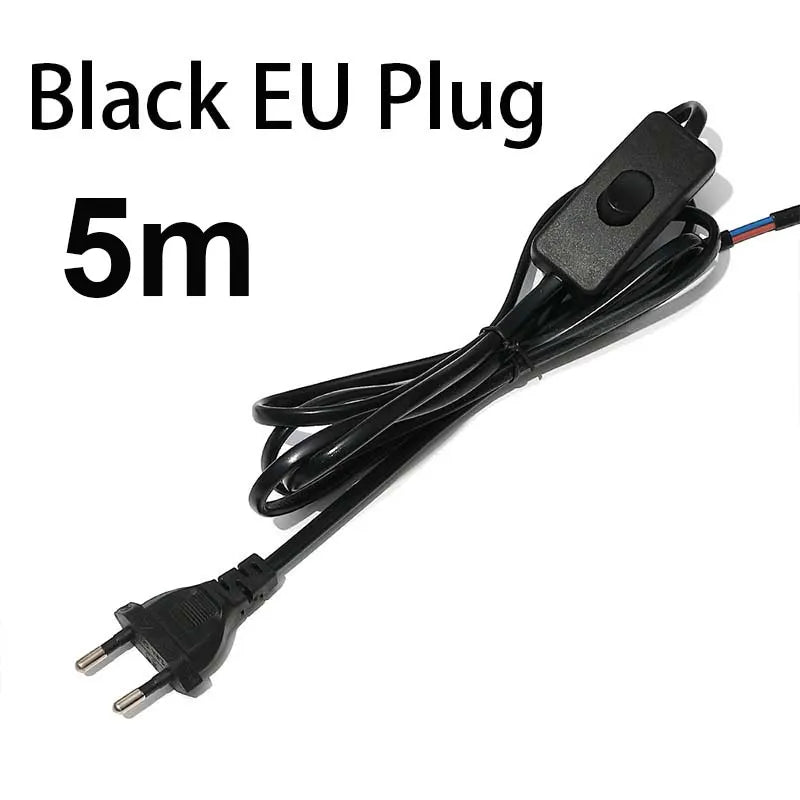 câble électrique interrupteur noir blanc moderne 1m 1.8m 3m 5m vde safe