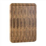 planches découpe bois teck marron rustique motifs chevron grain visible modernes couteaux