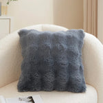 taies d'oreiller velours fourrure couleurs unies moderne canapé hiver pastel clair beige gris marron