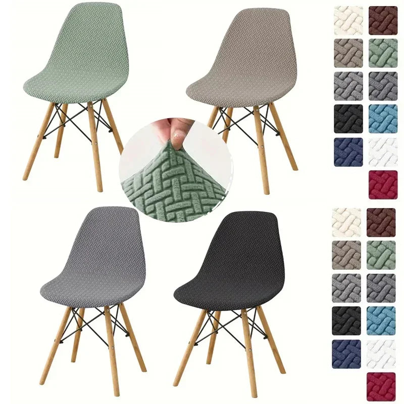 housse chaise extensible tissu motifs géométriques moderne vert gris noir festive mariage banquet