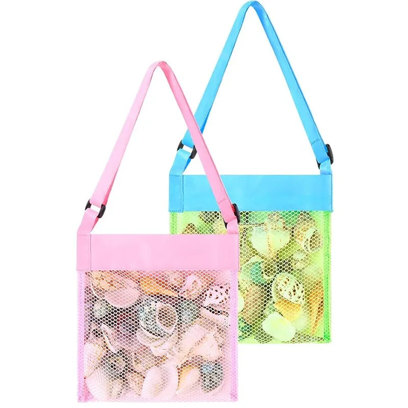 sac main pliable polyester rose bleu vert maille moderne casual boutons pression poignées amovibles