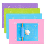 tapis pâtisserie silicone violet vert bleu rose cercles utilitaire pratique facile nettoyage réutilisable