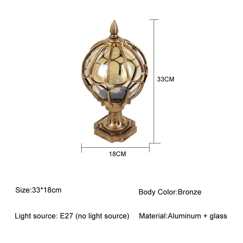 lampe sol vintage or noir verre transparent aluminium éclairage quotidien led ampoule e27extérieur rétro