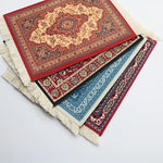 tapis souris non glissant ornements floraux rouge bleu beige dense traditionnel