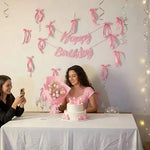 décoration anniversaire happy birthday guirlande lumineuse noeuds rubans élégante fête autocollants