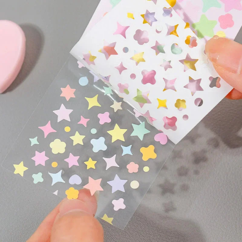 ruban decoratif multicolore etoiles coeurs cercles adhésif manuel diy collage enfants