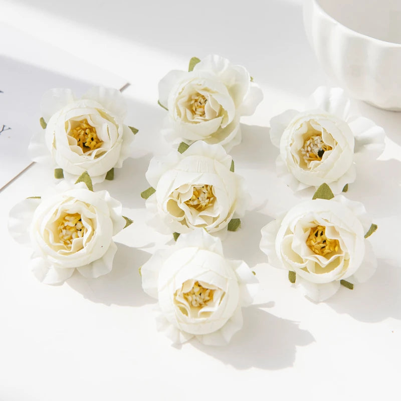 fleurs artificielles pivoine roses feuilles vertes decoration mariage anniversaire intérieur classique multicolore