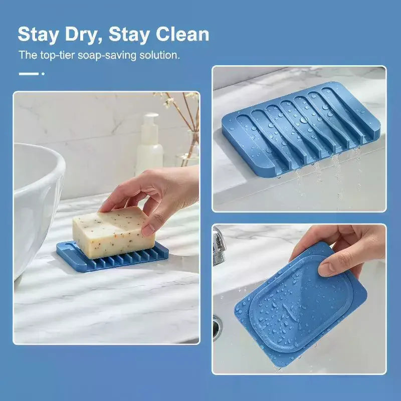 support savon gris moderne adhésif respectueux environnement douche évier cuisine