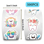 stickers autocollants dents mignonnes expressions cartoonesques accessoires blanc bleu vert rose jaune 500 feuilles