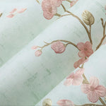 papier peint floral tissu relief beige vert rose chambre salon vintage shabby chic