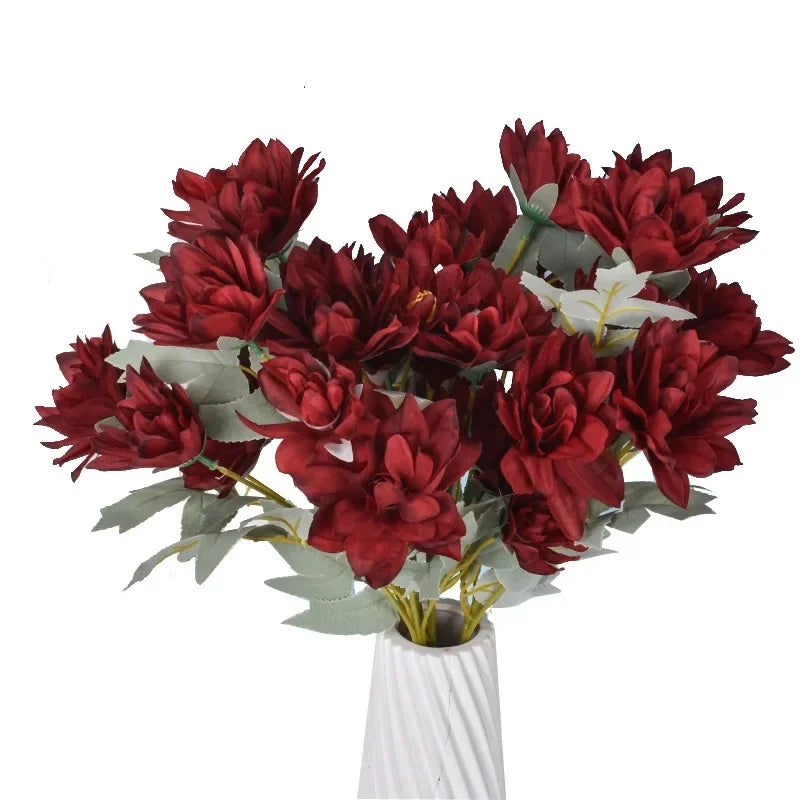 bouquet fleurs artificielles pivoines soie décoration intérieure blanc rouge rose bleu crème