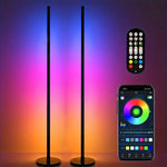 lampe sol led moderne controle app telecommande rgb noire 122cm haute qualité decoration intérieure