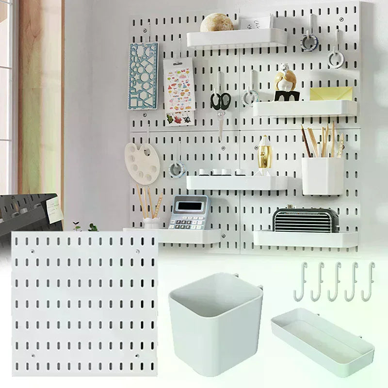 clips rangement blanc moderne adhésif étagères porte objets multifonctionnels trous réguliersiaux