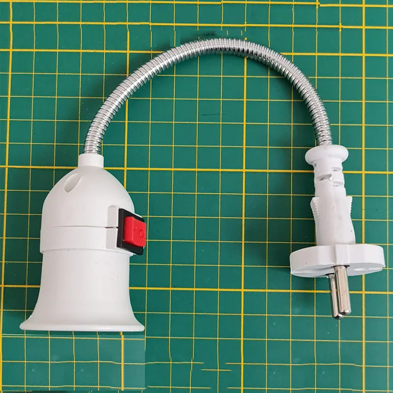 lampe flexible blanc moderne interrupteur rouge socle E27 prise UE 110V 220V LED adaptable