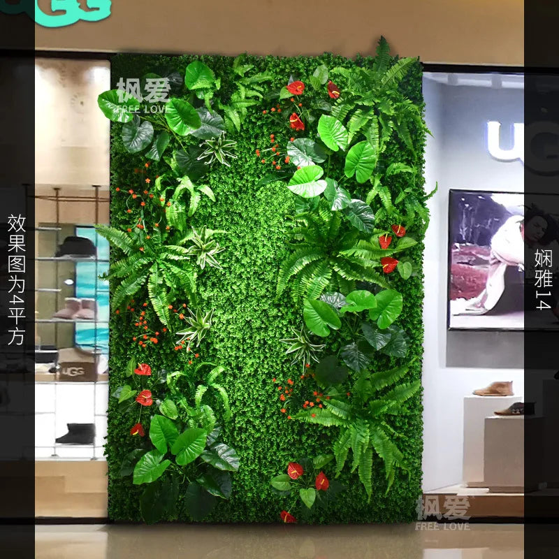 décoration intérieure mur végétal artificiel feuilles fleurs moderne naturel extérieur accroché vert blanc rouge
