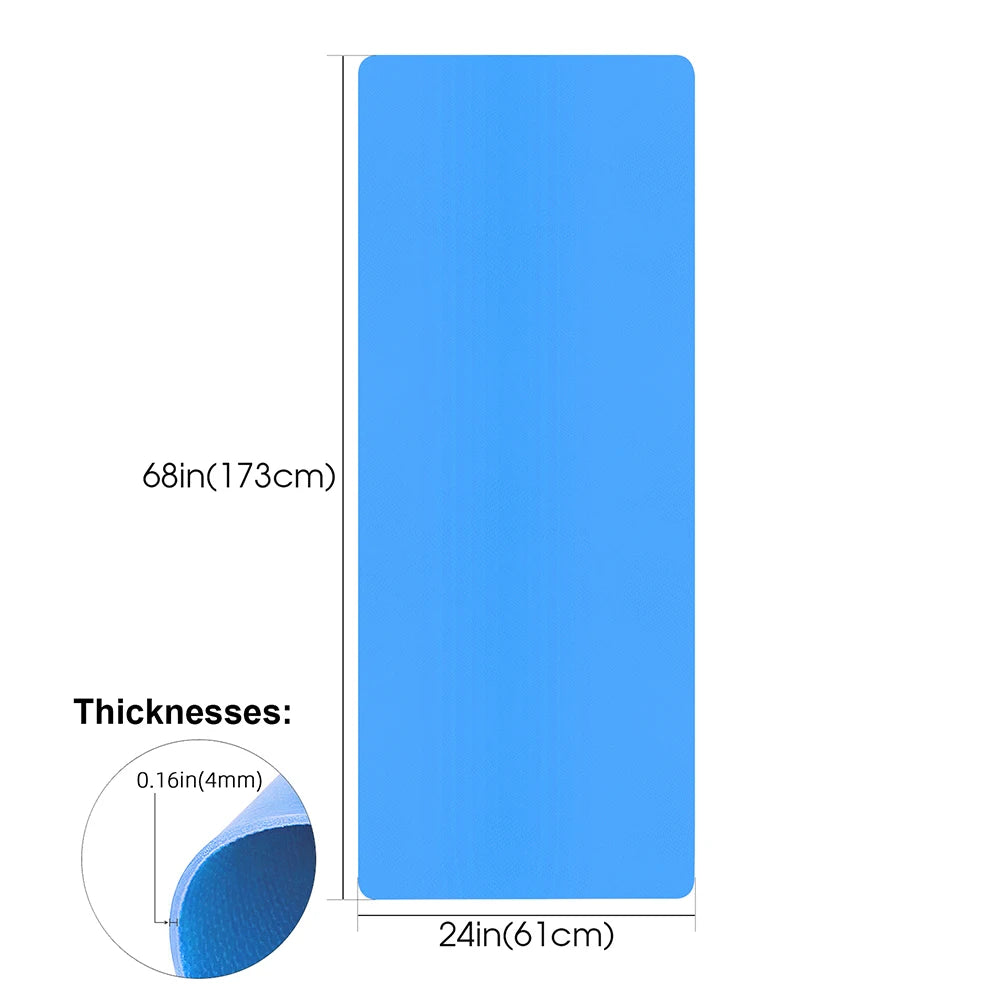 tapis yoga bleu moderne texture rugueuse pvc épais 4mm confort fitness sport pilates exercice