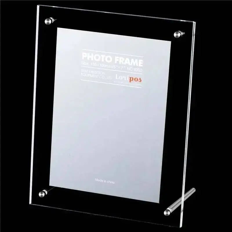 cadres photo transparents modernes minimalistes 100x150mm acrylique fixations métalliques pièces