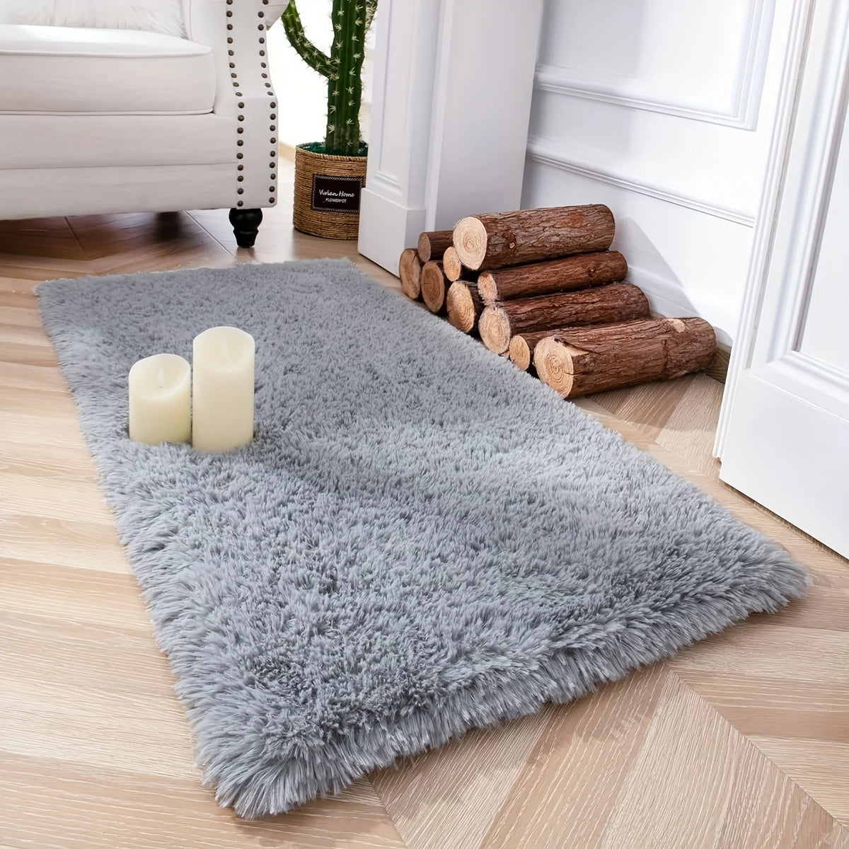 tapis noir gris beige marron peluche épaisse imperméable résistant intérieur extérieur moderne