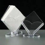 boîte serviettes transparente moderne plastique base plate amovible restaurant