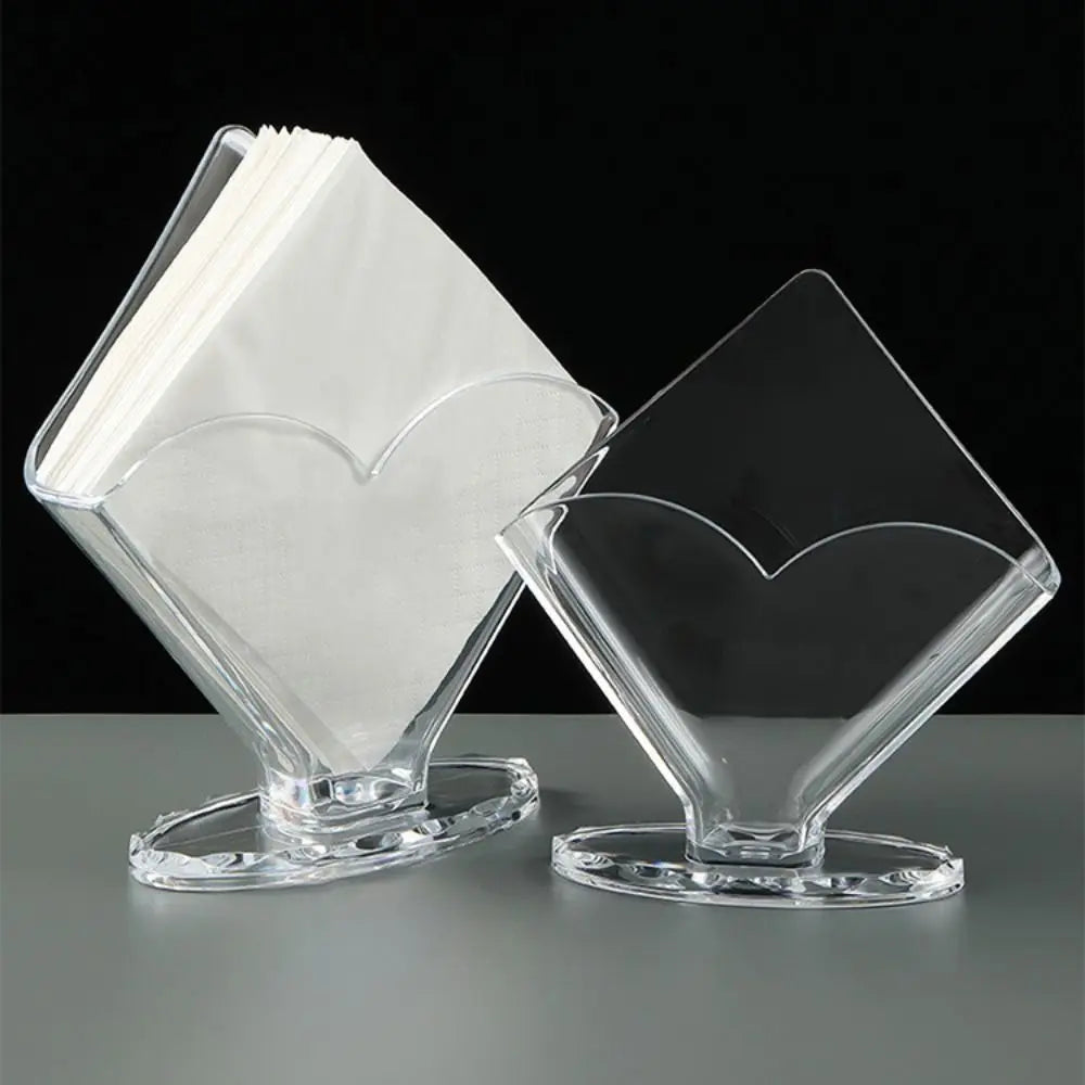 boîte serviettes transparente moderne plastique base plate amovible restaurant