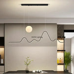 lampe suspendue moderne or noir blanc ligne ondulée lumière led 6000k 4500k 3000k