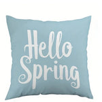 housse coussin polyester bleu clair fleurs textes décoratifs chambre salon voiture 40x40 45x45 50x50