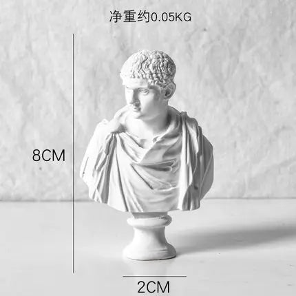bustes sculptés resine blanc details fins antique figures grecques decor