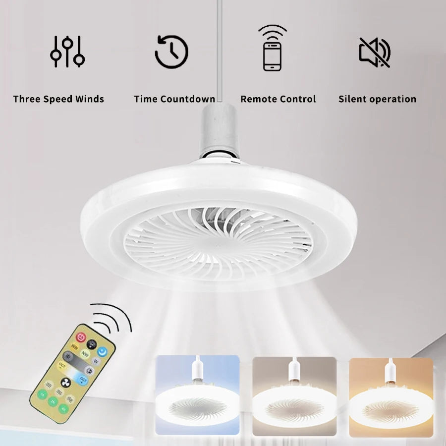 lampe ventilateur moderne télécommande blanc grille ventilation 25.8cm 12cm 249 2000lm ABSPOLI