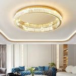 plafonnier led doré transparent strass moderne 80cm diamètre lumière chaude neutreversible