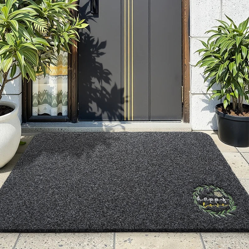 tapis gris floral antidérapant moderne porte bain sol facile nettoyer