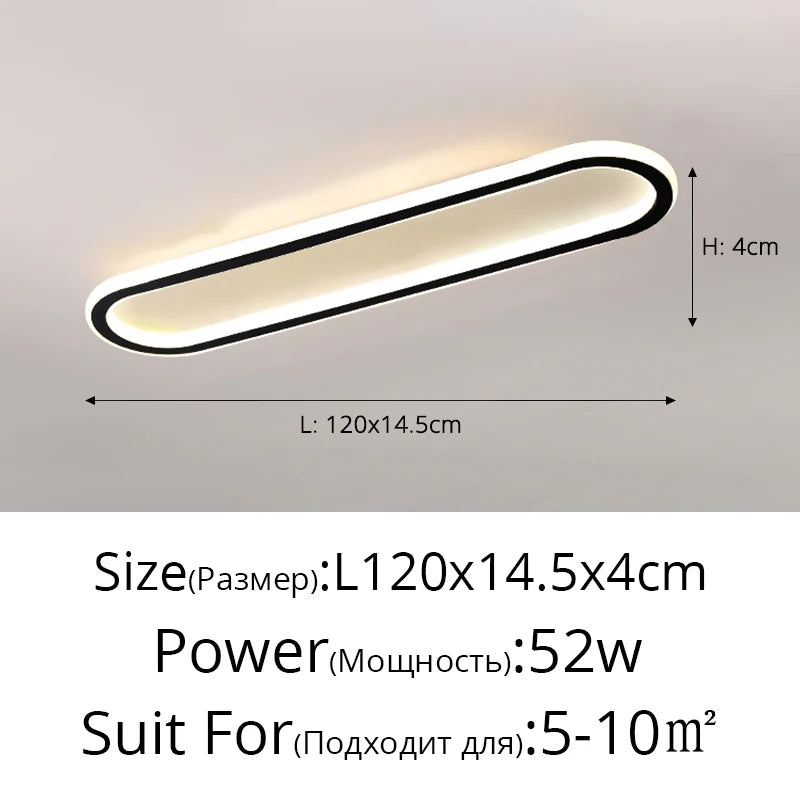 lampe led moderne blanche rectangulaire bord noir éclairage intérieur chambre salon