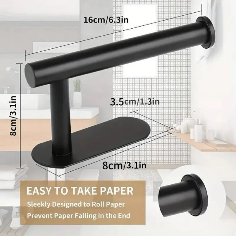 support papier toilette auto adhésif moderne salle bain blanc étanche hygiène salle bain accessorisation