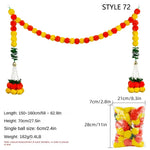guirlande artificielle jaune rouge vert boules couleur petites feuilles cloches dorées décoration fête mariage