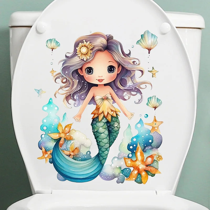 Autocollant porte WC sirène étanche gris