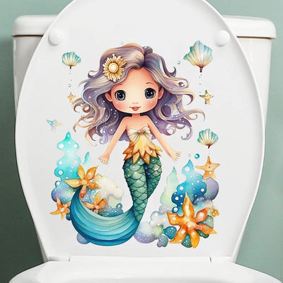 Autocollant porte WC sirène étanche gris