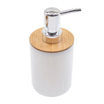 ensemble salle bain bambou distributeur savon porte brosse dents porte savon tasse noir