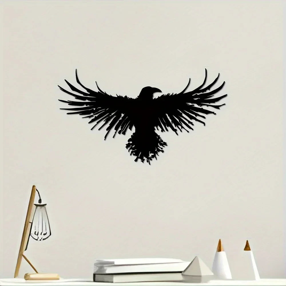décoration murale autocollant corbeau noir silhouette vol minimalisteintérieur moderne graphique chambre salon