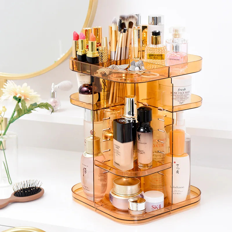 Vue de dessus de la boîte de rangement avec compartiments pour maquillage