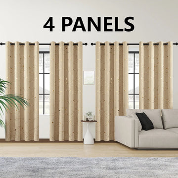 rideaux occultants modernes motifs lignes points chambre salon maison quatre panneaux