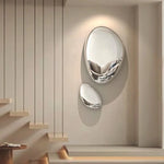miroir moderne ovalaire argenté post moderne adhésif mural taille xl