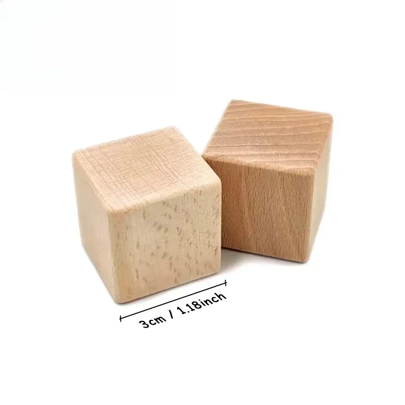 cubes bois naturel grain minimaliste rustique diy crafting painting decoration maison 3cm 35cm 4cm