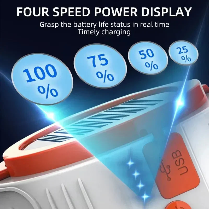 Power bank solaire rechargeable usb blanc orange moderne compact