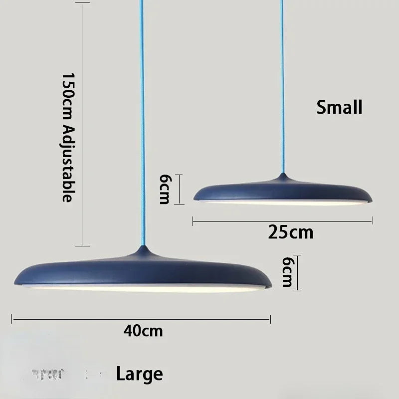Suspension lumineuse moderne bleu noir gris blanc rose plat scandinave 249lm 2ans