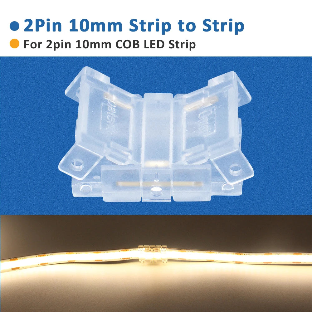 connecteurs led transparents 2pin 3pin clips câbles rgb cct cob 5v 12v 30v ul