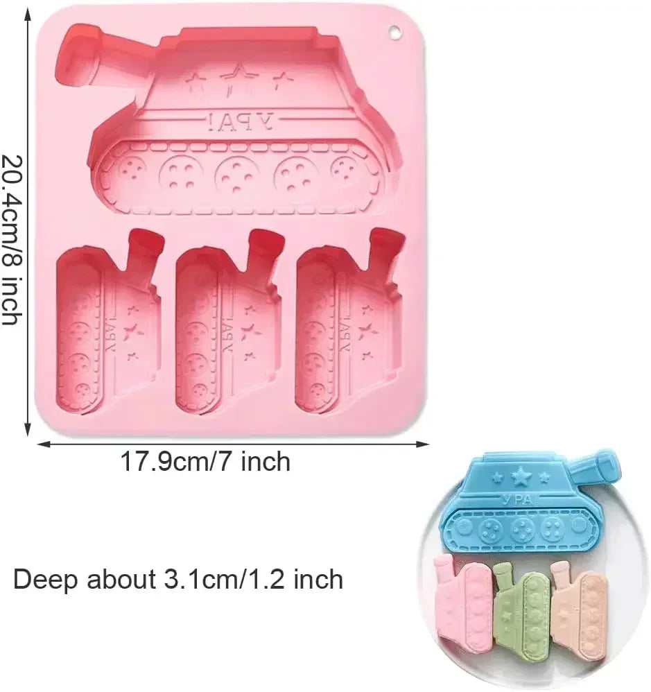 moules gâteau silicone tracteurs rose bleu modernes facilement nettoyables sans odeur déformable respectueux environnementOpaque