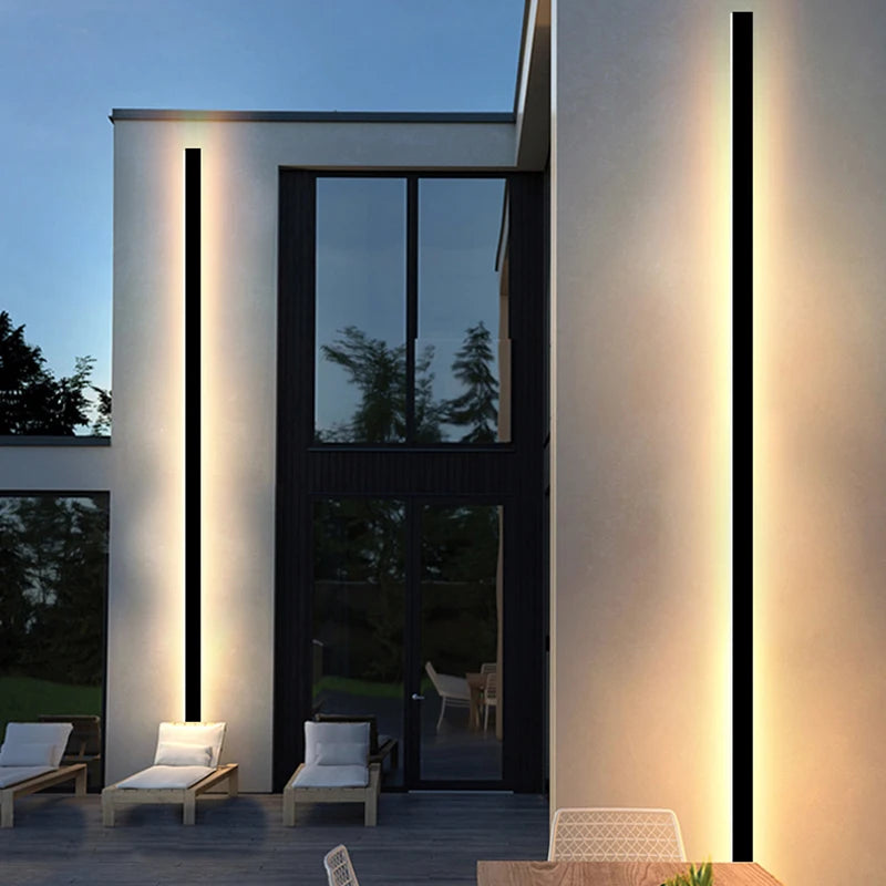 applique murale led extérieure moderne noire rectangulaire étanche jardin porche villa