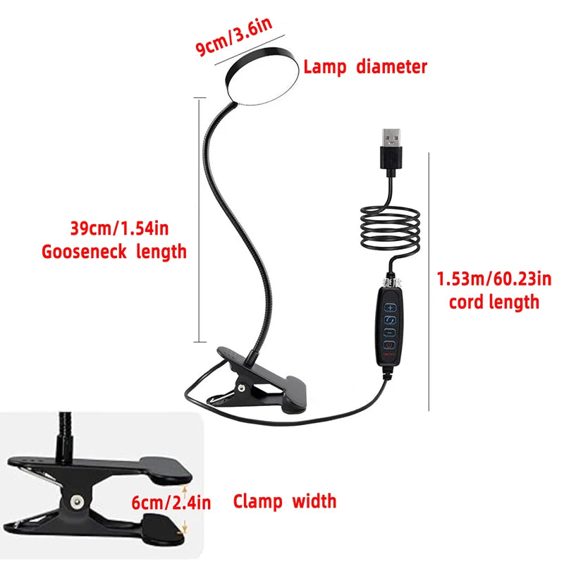 lampe pince flexible led usb rechargeable 360 rotation noir blanc moderne
