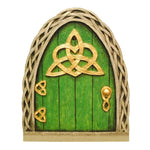 porte miniature artisanale résine couleurs rose bleu rouge motifs floraux trèfle celtique décoratif extérieur